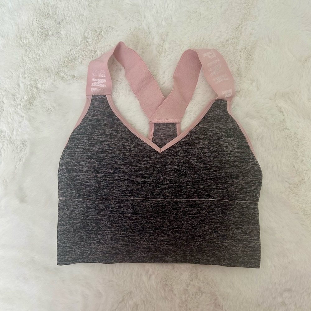 victorias secret pink long line sports bra / tank top
